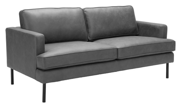 Decade Vintage Gray Steel and Polyester Sofa