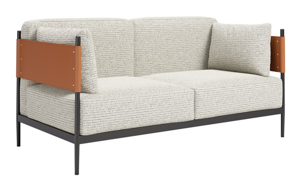 Stirbe Gray Steel and Polyester Loveseat