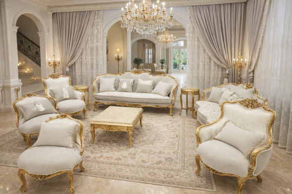 Premium Traditional Palace Furniture | Master-Carved Gold & Velvet Collection