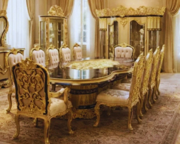The Grand Obsidian & Gold Rococo Dining Estate