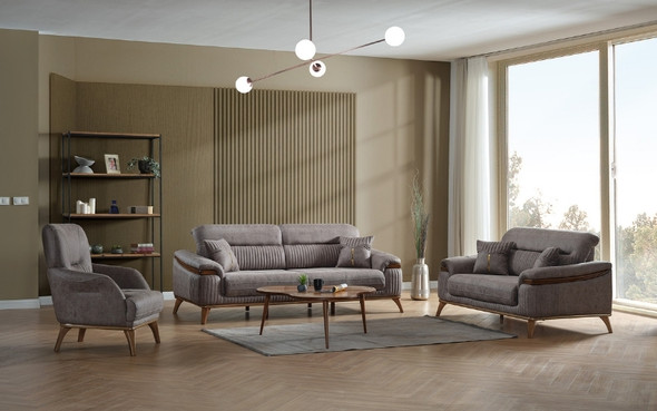 Beta 3-pieces (Sofa & Loveseat & Chair) Livingroom Set Fume