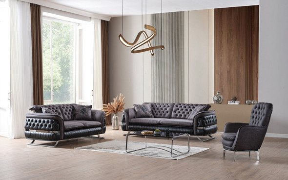 Bravo 3-pieces (Sofa & Loveseat & Chair) Livingroom Set Black