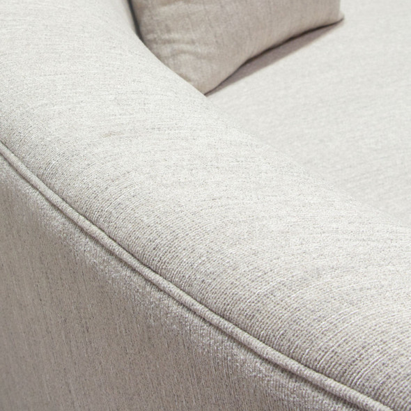 Raven Sofa, Light Cream Fabric / Silver Base, 98 in. W x 41 in. D x 30 in. H