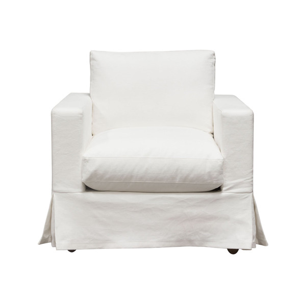 Savannah Chair in White or Sand Linen, 34-Inch W x 35-Inch D x 34-Inch H
