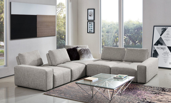 Jazz Modular Seating in Barley Fabric with Independent Adjustable Backrests