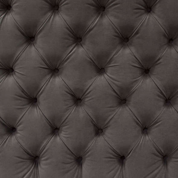 Park Avenue Queen Bed in Smoke Velvet or Grey Linen, 71 x 89 x 69 Inches