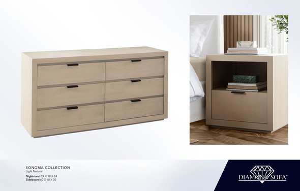 Sonoma Dresser, Light Natural, 60 in. W x 18 in. D x 30 in. H Bedroom Storage