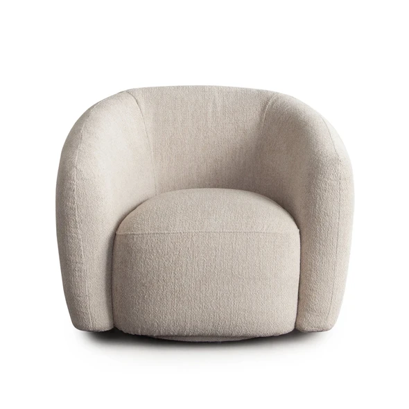 Ocean Swivel Chair in Birch or Dune Performance Fabric, 36 x 34 x 29 Inches