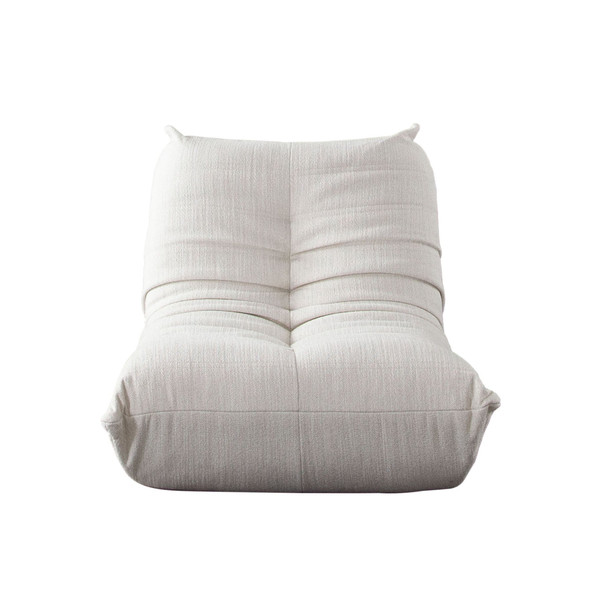 Ezra Armless Chair, Cream Fabric, 34 x 44 x 32 Inches, 14.5-Inch Seat Height