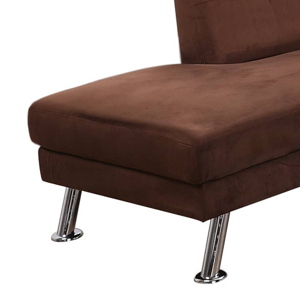 Brown 3-Piece Flannel Sectional Sofa with Left-Facing Chaise and Storage Ottoman