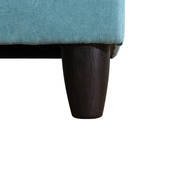 Teal Blue 3-Piece Flannel Sectional Sofa with Left-Facing Chaise and Lift-Top