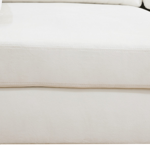 Off-White 2-Piece Breathable Leather Sectional Sofa with Left-Facing Chaise