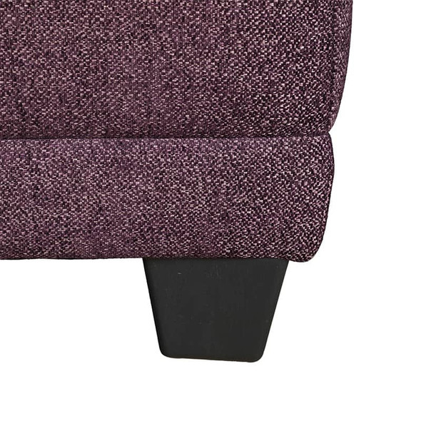 Amaranth 3-Piece Linen-Leather Sectional with Left-Facing Chaise Storage Ottoman