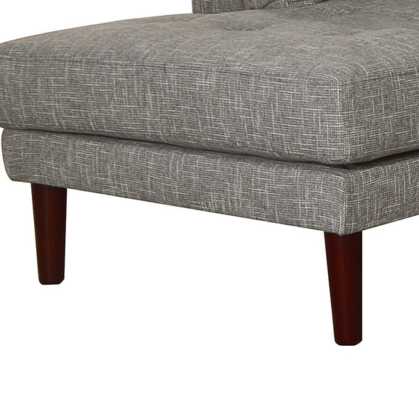 Gray 2-Piece Linen Sectional Sofa with Left-Facing Chaise and Accent Pillows