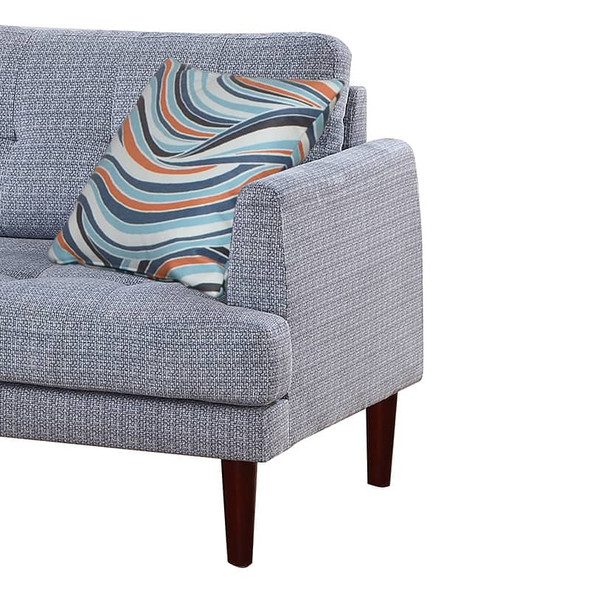 Grayish Blue 2-Piece Linen Sectional Sofa with Left-Facing Chaise and Track Arms