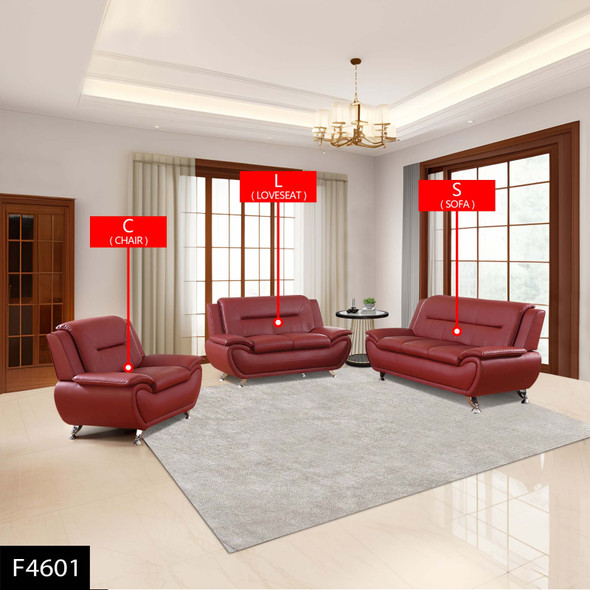 Red Faux Leather Loveseat with Supportive Seat Cushioning and Inviting Profile