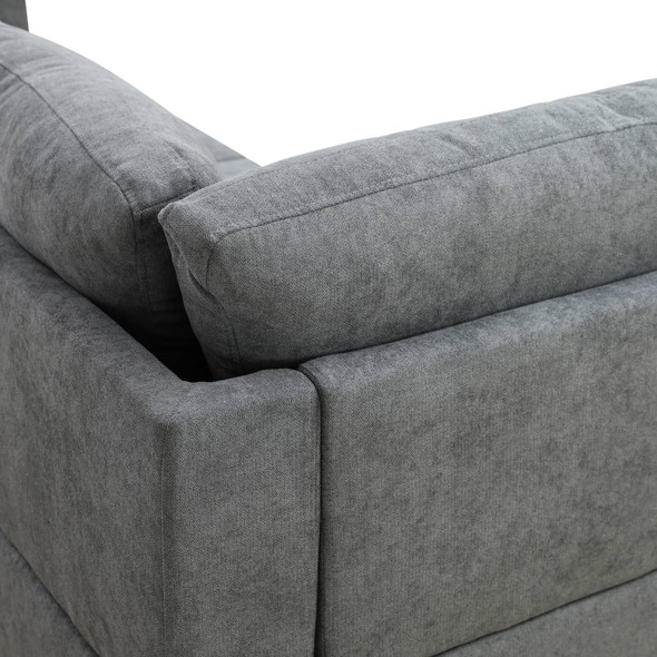 Dark Gray 3-Piece Flannel Sectional Sofa with Left-Facing Chaise and Lift-Top