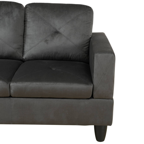 Gray 3-Piece Flannel Sectional Sofa with Left-Facing Chaise and Lift-Top Storage