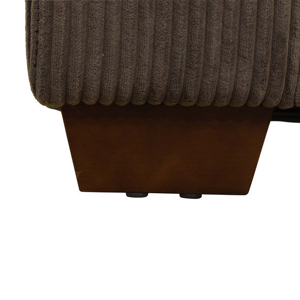 Brown 2-Piece Corduroy Modular Loveseat with Double Track Arms and Back Cushions