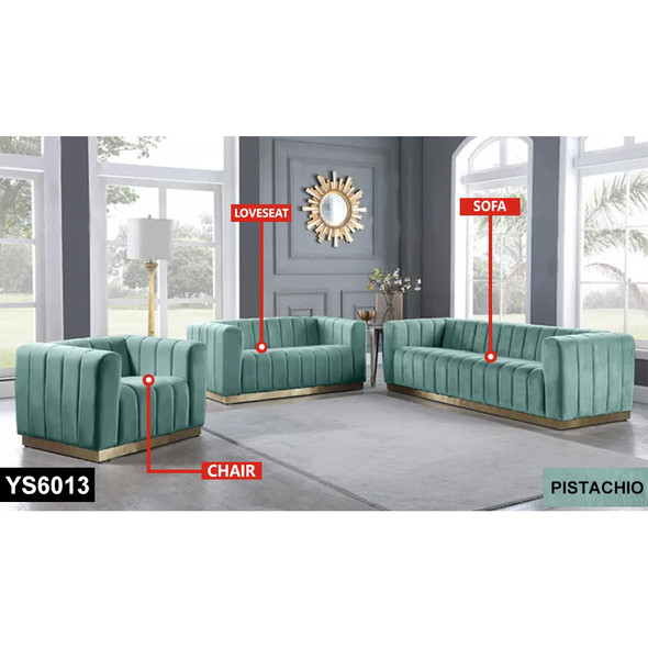 Gray Flannelette 3-Piece Living Room Set with Sofa Loveseat and Armchair