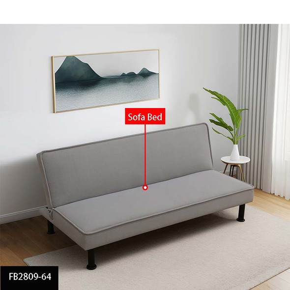 Gray Calico Convertible Sleeper Sofa with Adjustable Construction and Cushioning
