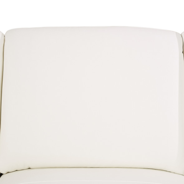 White 6-Piece Cow Top Leather Modular Living Room Set with Ottoman and Cushions