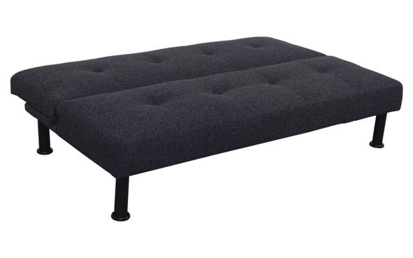 Black Linen Convertible Sleeper Sofa with Adjustable Construction and Cushioning