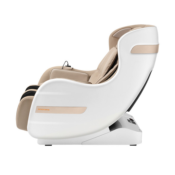 A26 White Full-Body Electric Massage Chair with Enclosed Foot Compartment