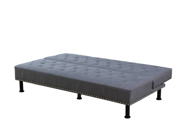 Gray Flannel Convertible Sleeper Sofa with Adjustable Construction and Profile