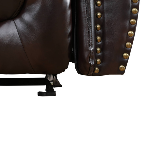 Espresso 3-Piece Semi-PU Synthetic Leather Manual Reclining Living Room Set