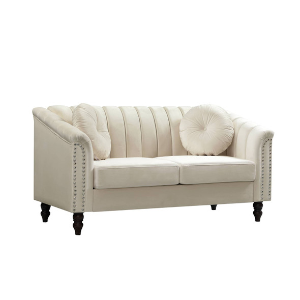White 3-Piece Microfiber Living Room Set with Sofa Loveseat and Armchair