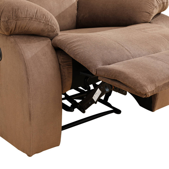 Brown 3-Piece Pineapple Velvet Reclining Living Room Set with Sofa Loveseat