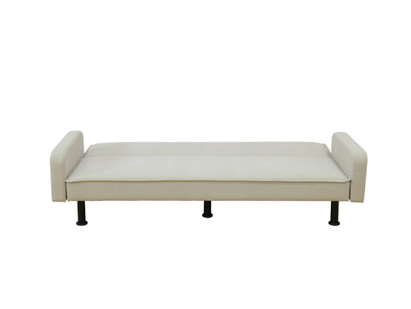 Light Gray Flannel Convertible Sleeper Sofa with Adjustable Construction