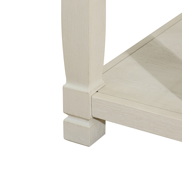 Light Brown MDF and White Oak Side Table with Drawer and Lower Shelf and Profile