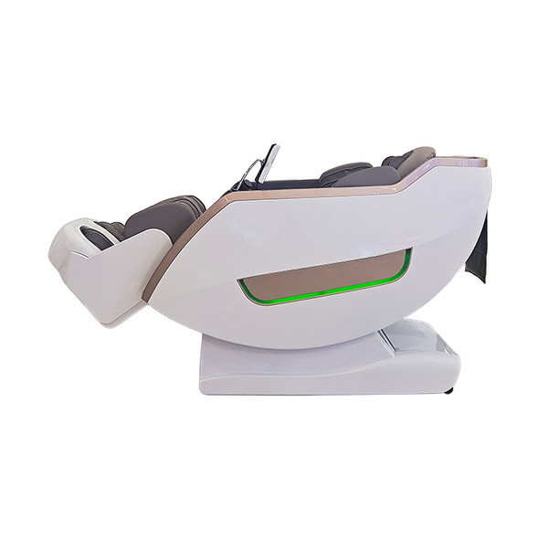 A21 White Full-Body Massage Chair with Coordinated Lower Section and Seat Arm
