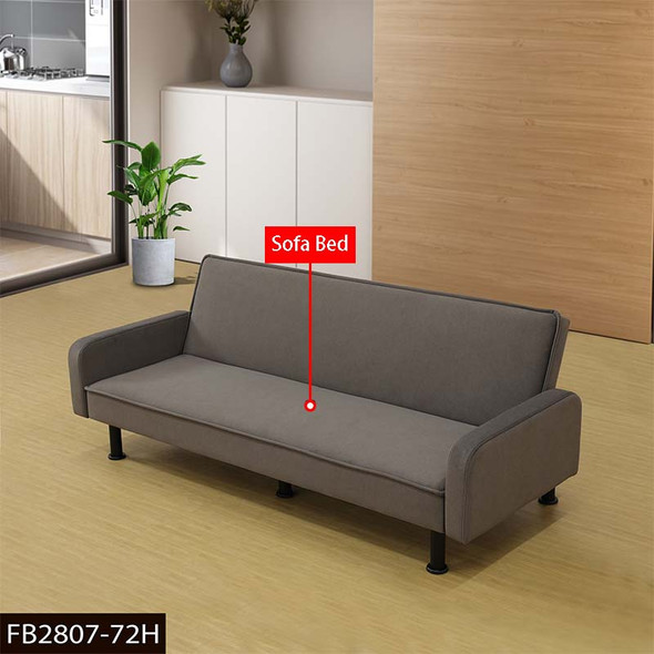 Dark Gray Flannel Convertible Sleeper Sofa with Adjustable Construction