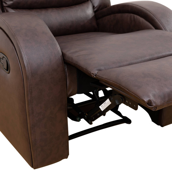 Brown 3-Piece Faux Leather Reclining Living Room Set with Sofa Loveseat