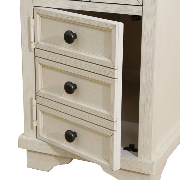 Dark Gray MDF and White Oak Side Cabinet with Concealed Storage and Sofas Chairs