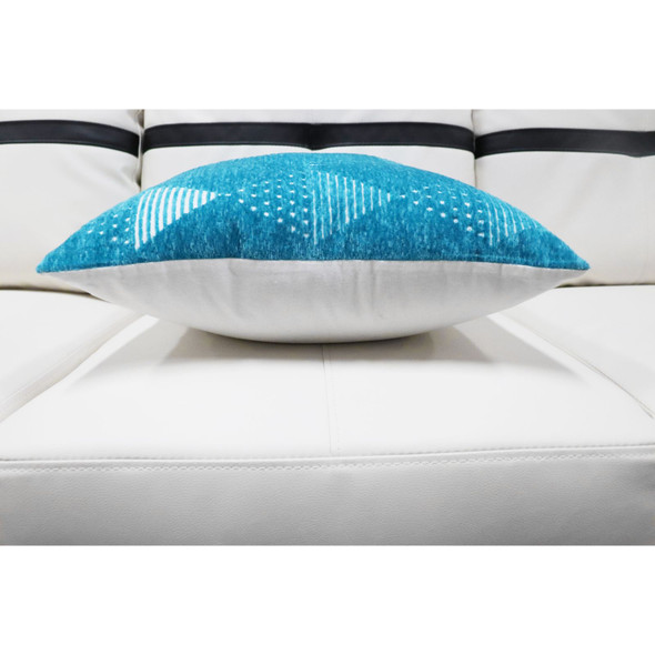 17.5-Inch Turquoise Multicolor Flannelette Square Throw Pillow with Reading Nook