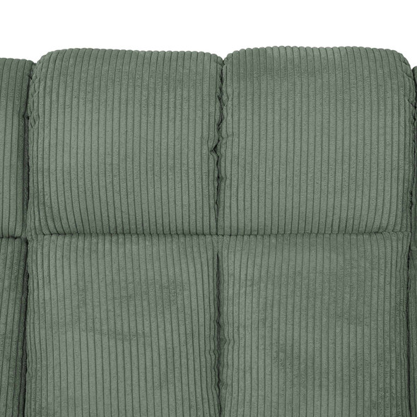 Green 3-Piece Corduroy Reclining Living Room Set with Sofa Loveseat and Chair