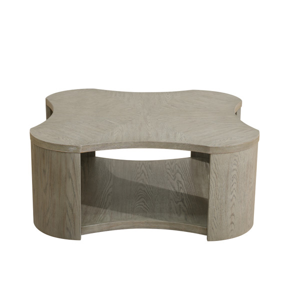 Walnut MDF and Oak Rectangular Cocktail Table with Lower Shelf and Lounge Chairs