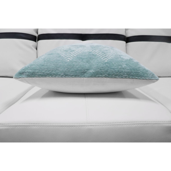 17.5-Inch Aqua Multicolor Flannelette Square Throw Pillow with Decorative Finish