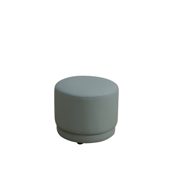 Deep Gray Cat-Scratch Leather Round Low Stool with Entryway Reading Corner
