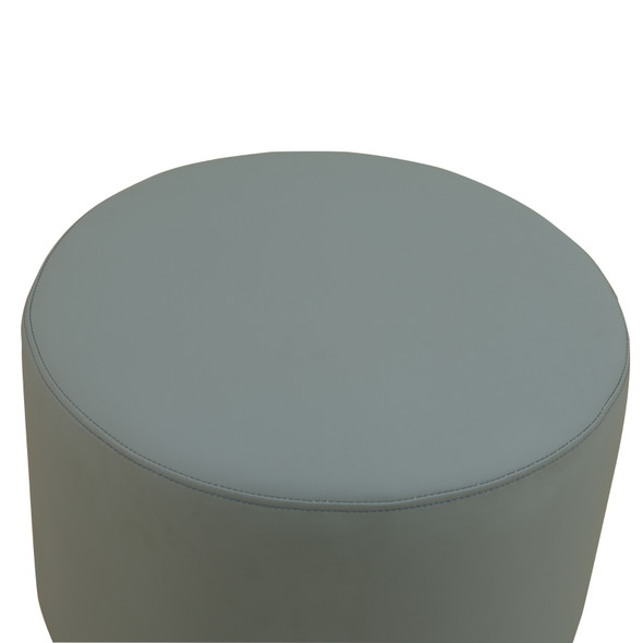 Deep Gray Cat-Scratch Leather Round Low Stool with Entryway Reading Corner
