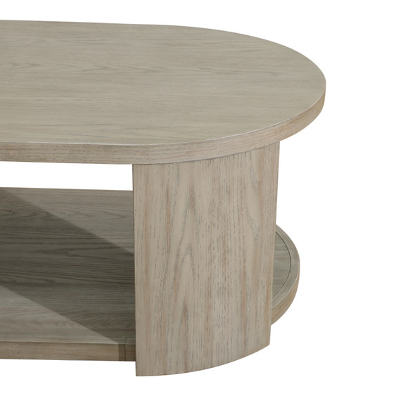 Walnut MDF and Oak Rectangular Coffee Table with Lower Shelf and Drawers Shelf