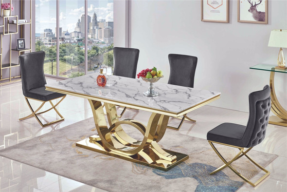 White Genuine Marble Dining Table