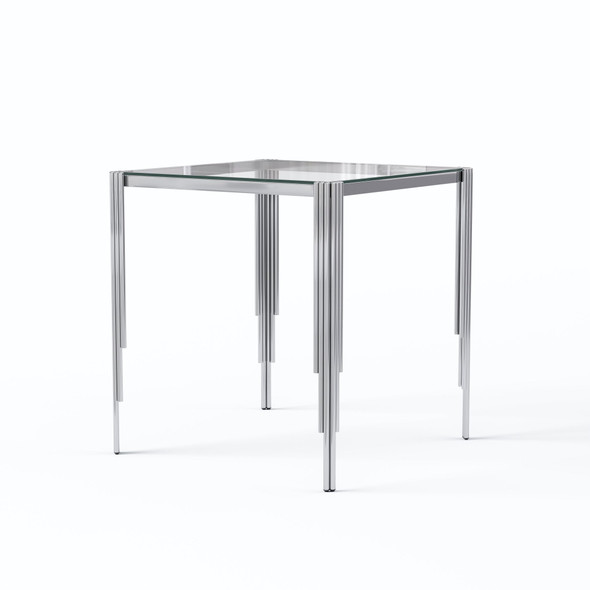 Clear Gold Glass Top Dining Table