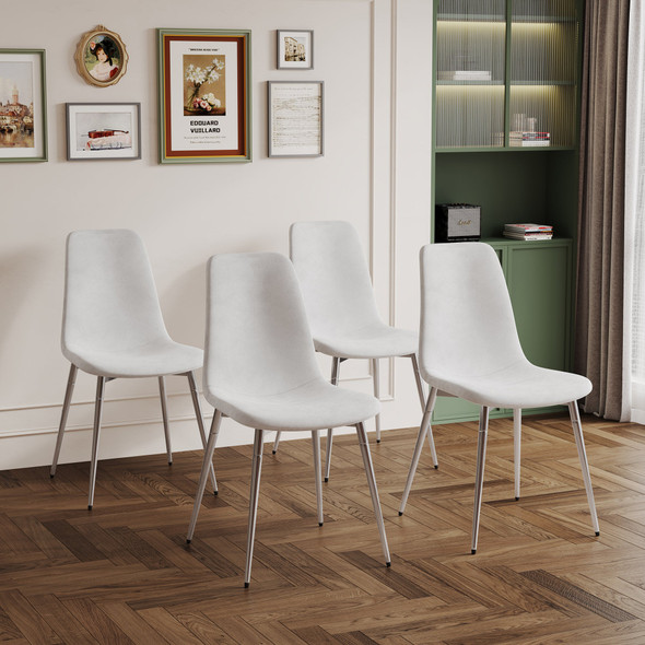 Modern Velvet Upholstered Dining Chair Set of 4