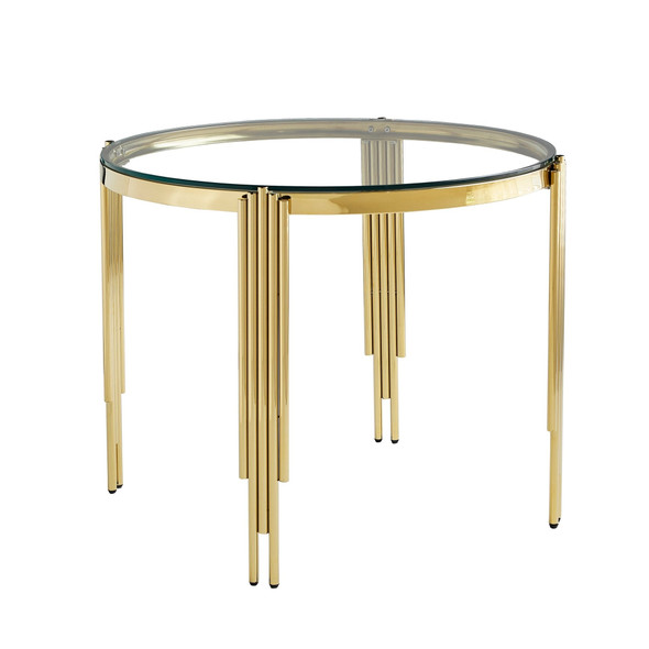 Clear Silver Glass Top Dining Table