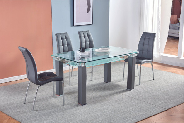 Black Modern Glass Top Dining Table